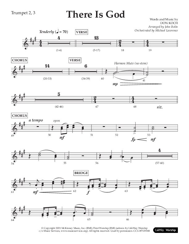 There Is God (Choral Anthem SATB) Trumpet 2/3 (Arr. John Bolin / Lifeway Choral / Orch. Michael Lawrence)