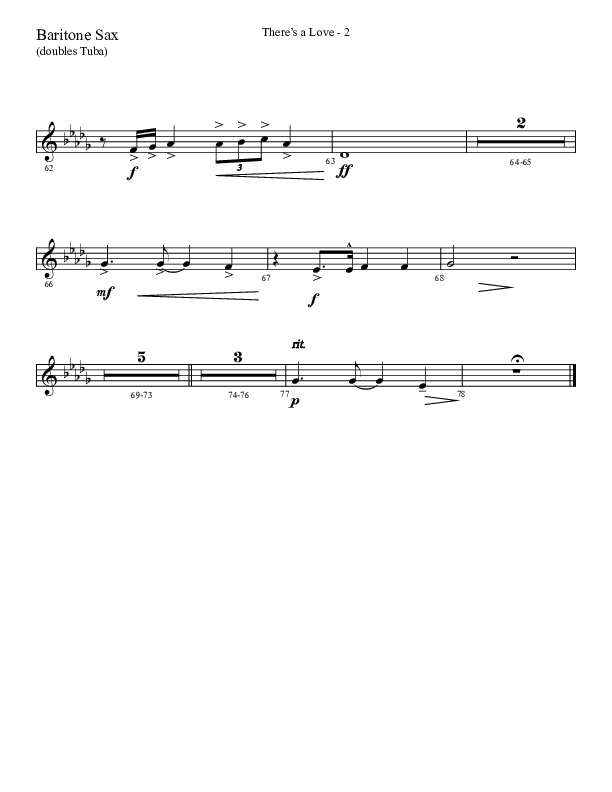 There's A Love (Choral Anthem SATB) Bari Sax (Lifeway Choral / Arr. Cliff Duren)