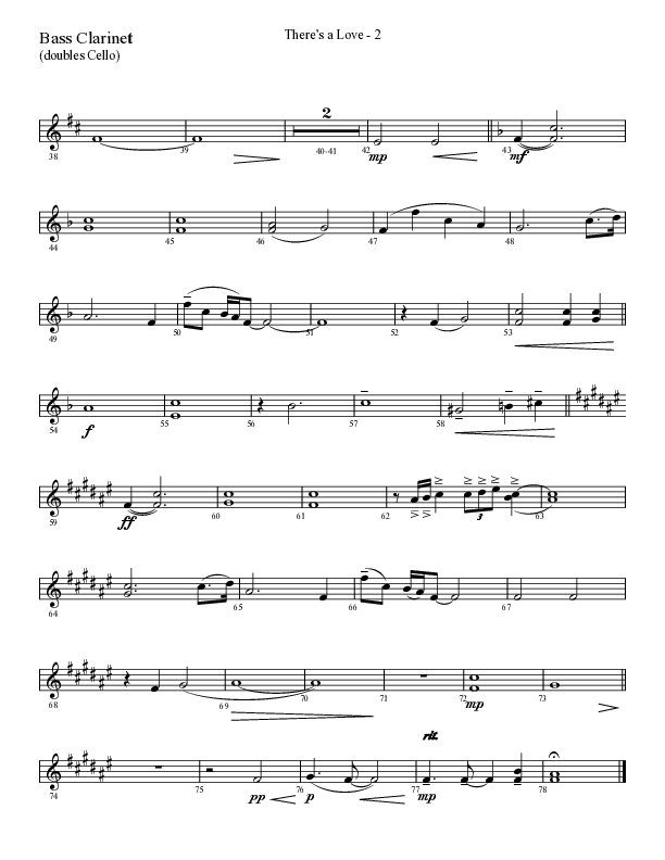 There's A Love (Choral Anthem SATB) Bass Clarinet (Lifeway Choral / Arr. Cliff Duren)