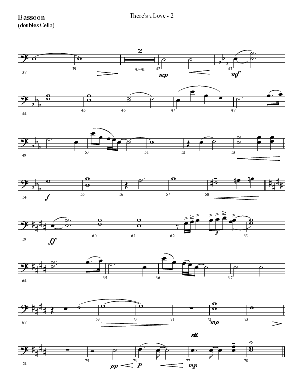 There's A Love (Choral Anthem SATB) Bassoon (Lifeway Choral / Arr. Cliff Duren)