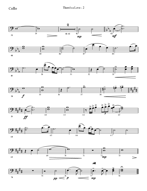 There's A Love (Choral Anthem SATB) Cello (Lifeway Choral / Arr. Cliff Duren)