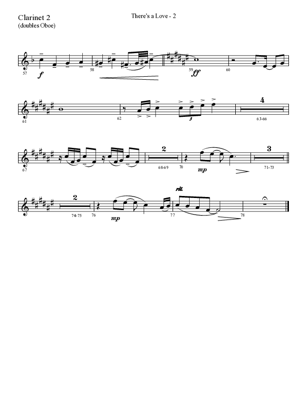 There's A Love (Choral Anthem SATB) Clarinet (Lifeway Choral / Arr. Cliff Duren)