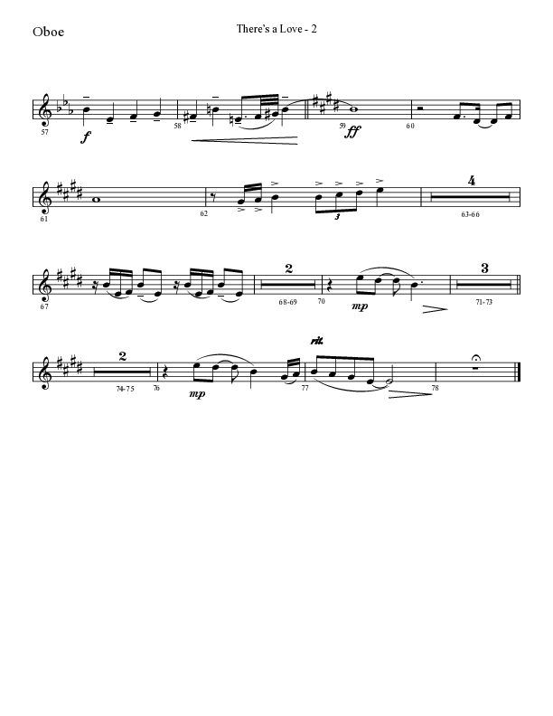 There's A Love (Choral Anthem SATB) Oboe (Lifeway Choral / Arr. Cliff Duren)