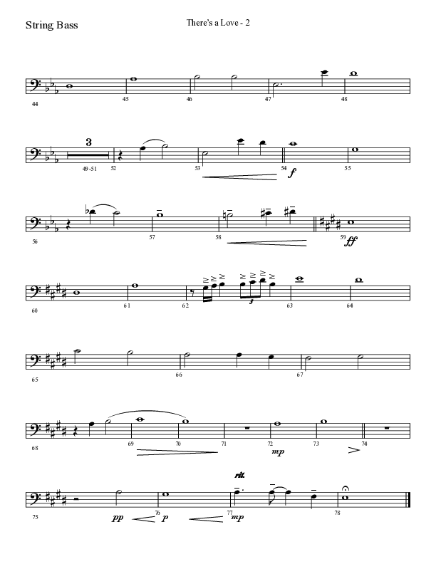 There's A Love (Choral Anthem SATB) String Bass (Lifeway Choral / Arr. Cliff Duren)