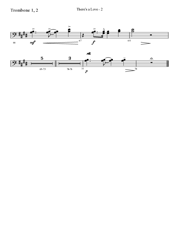 There's A Love (Choral Anthem SATB) Trombone 1/2 (Lifeway Choral / Arr. Cliff Duren)