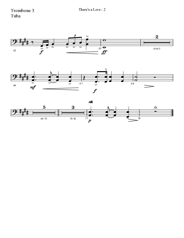 There's A Love (Choral Anthem SATB) Trombone 3/Tuba (Lifeway Choral / Arr. Cliff Duren)