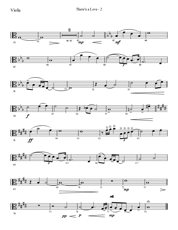 There's A Love (Choral Anthem SATB) Viola (Lifeway Choral / Arr. Cliff Duren)
