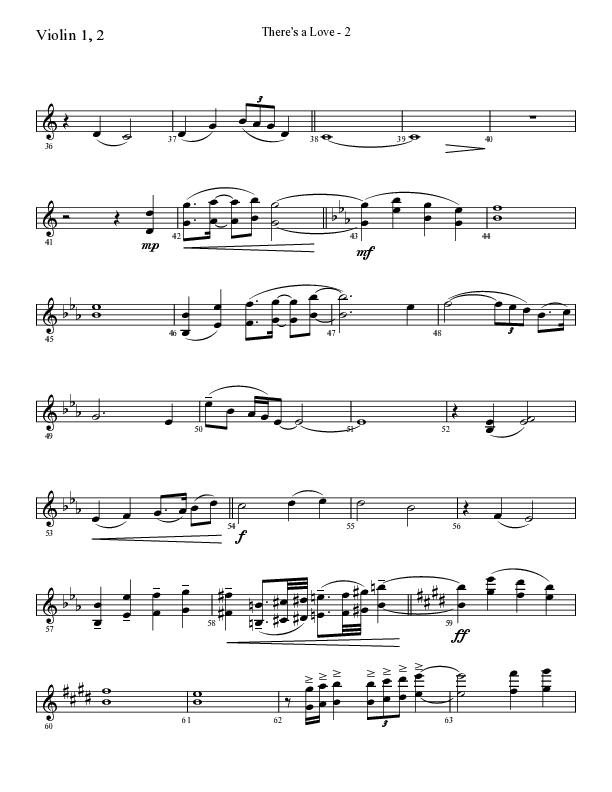 There's A Love (Choral Anthem SATB) Violin 1/2 (Lifeway Choral / Arr. Cliff Duren)