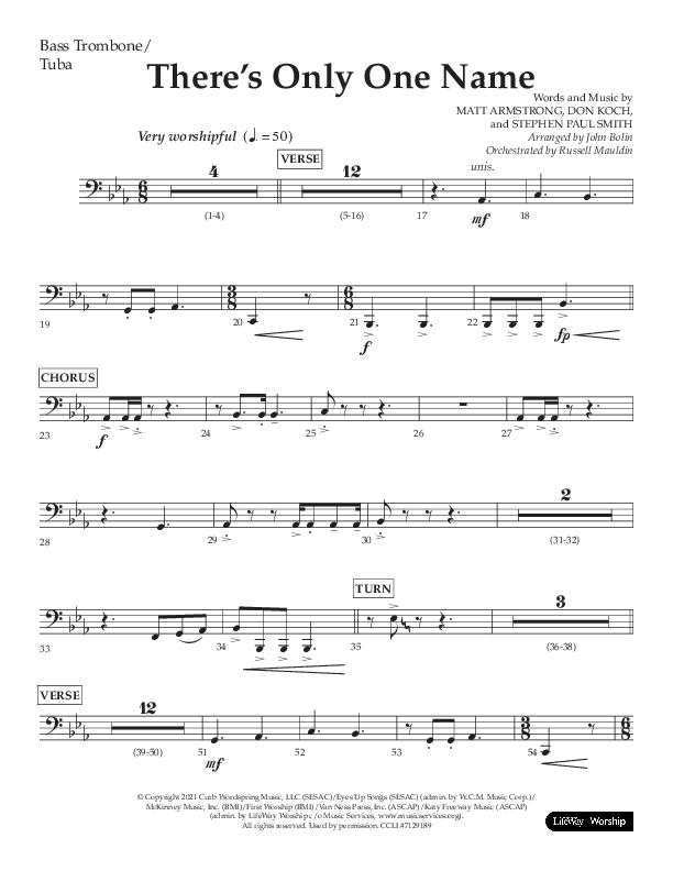 There's Only One Name (Choral Anthem SATB) Orchestration (Lifeway Choral / Arr. John Bolin / Orch. Russell Mauldin)