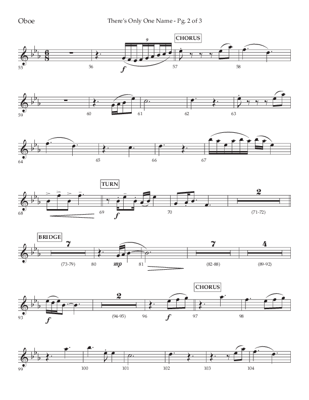 There's Only One Name (Choral Anthem SATB) Oboe (Lifeway Choral / Arr. John Bolin / Orch. Russell Mauldin)