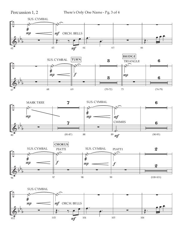 There's Only One Name (Choral Anthem SATB) Percussion 1/2 (Lifeway Choral / Arr. John Bolin / Orch. Russell Mauldin)