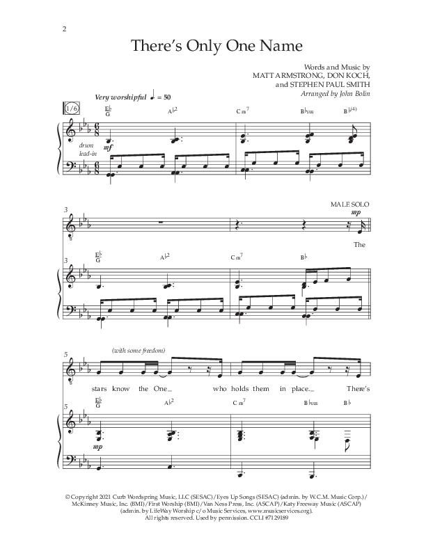 There's Only One Name (Choral Anthem SATB) Anthem (SATB/Piano) (Lifeway Choral / Arr. John Bolin / Orch. Russell Mauldin)