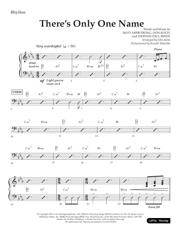 There's Only One Name (Choral Anthem SATB) Lead Melody & Rhythm (Lifeway Choral / Arr. John Bolin / Orch. Russell Mauldin)
