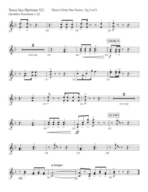 There's Only One Name (Choral Anthem SATB) Tenor Sax/Baritone T.C. (Lifeway Choral / Arr. John Bolin / Orch. Russell Mauldin)