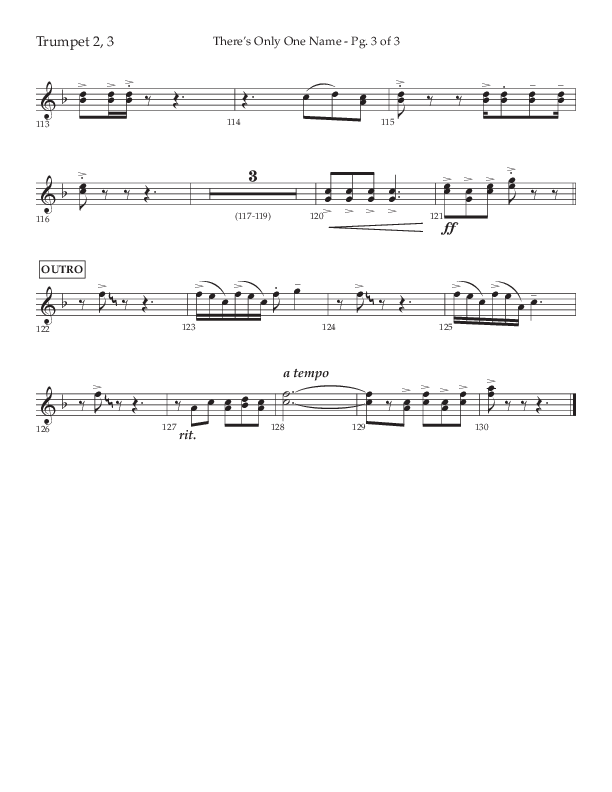 There's Only One Name (Choral Anthem SATB) Trumpet 2/3 (Lifeway Choral / Arr. John Bolin / Orch. Russell Mauldin)
