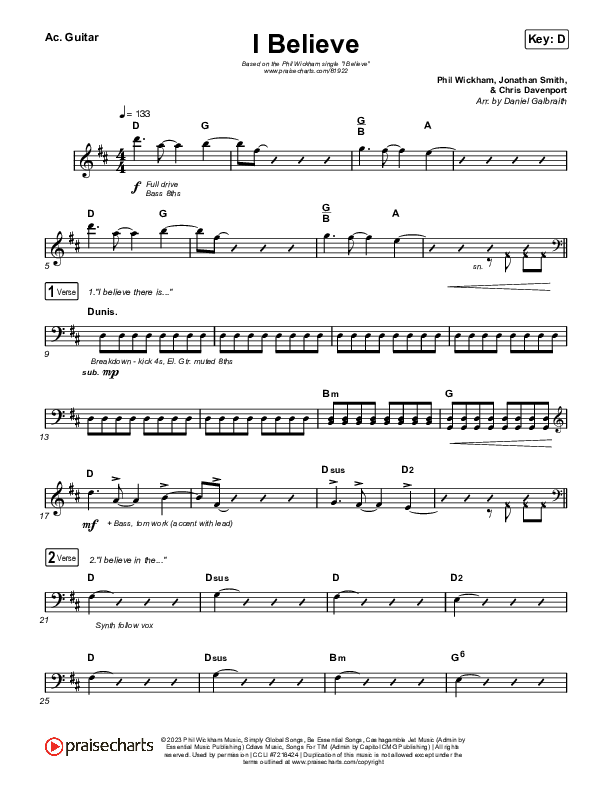 I Believe Acoustic Guitar (Phil Wickham)