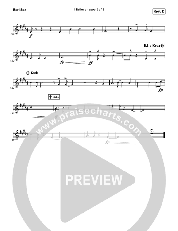 I Believe Bari Sax (Phil Wickham)