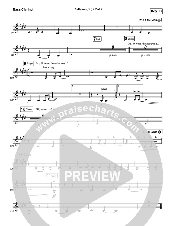 I Believe Bass Clarinet (Phil Wickham)