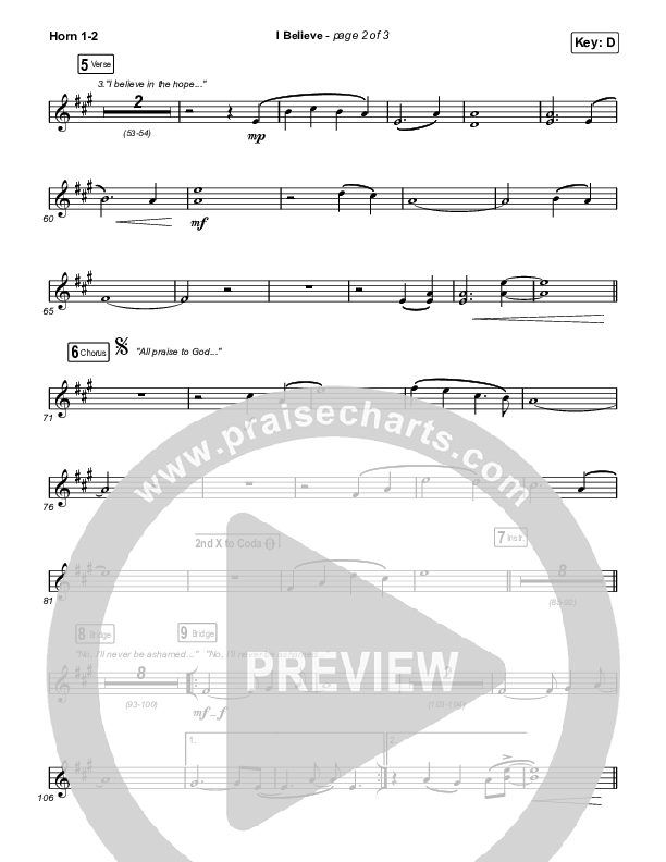 I Believe French Horn 1,2 (Phil Wickham)