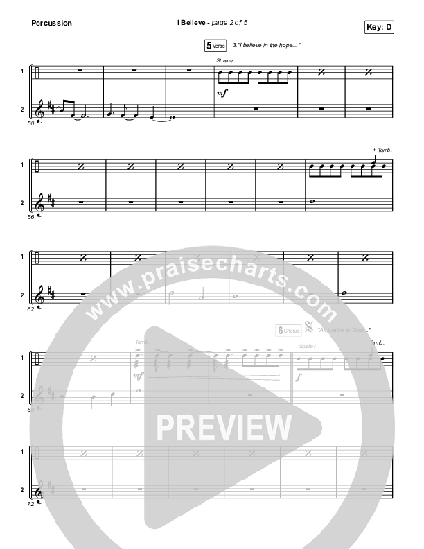 I Believe Percussion (Phil Wickham)