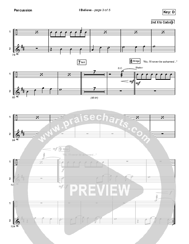 I Believe Percussion (Phil Wickham)