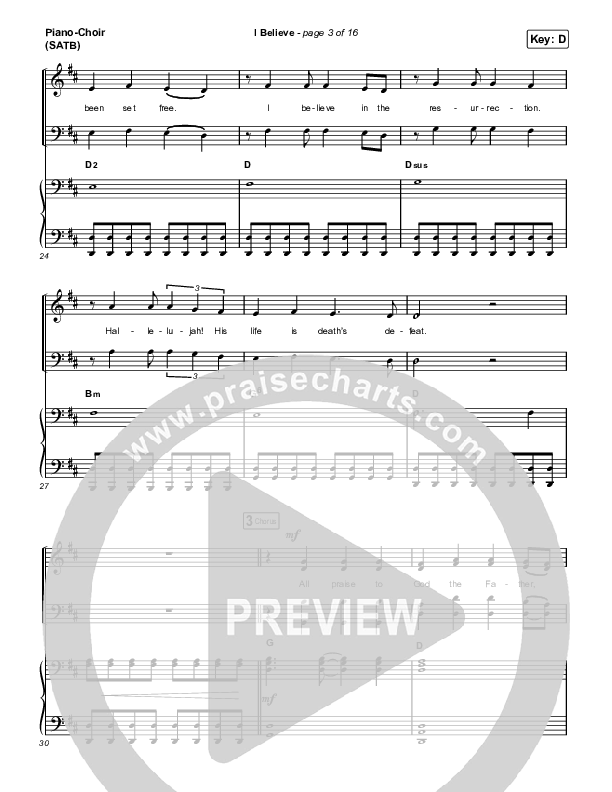 I Believe Piano/Vocal (SATB) (Phil Wickham)