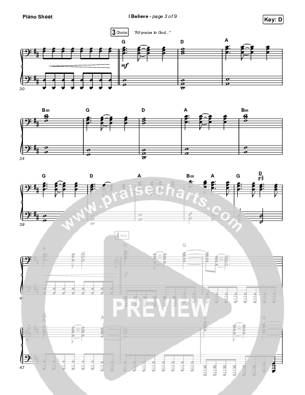 I Believe Piano Sheet (Phil Wickham)