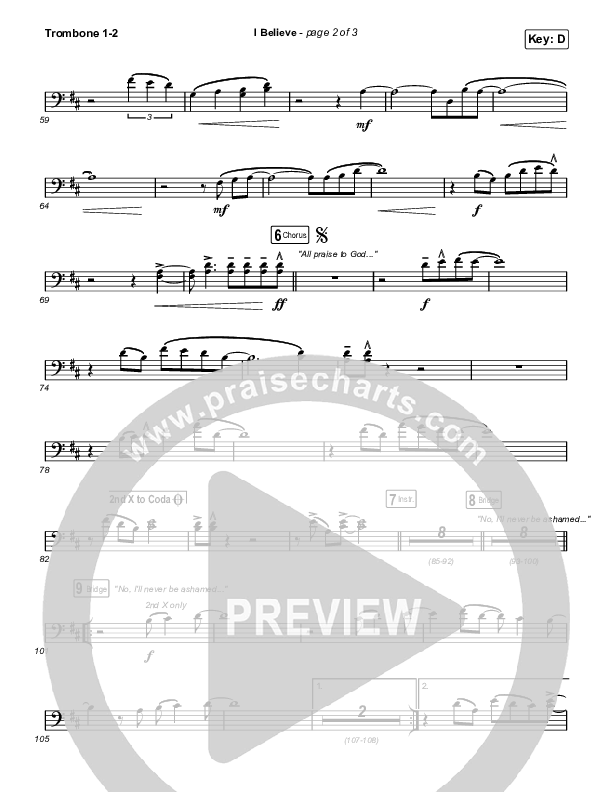 I Believe Trombone 1/2 (Phil Wickham)