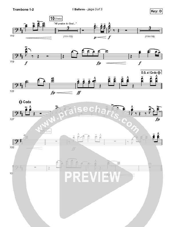 I Believe Trombone 1,2 (Phil Wickham)