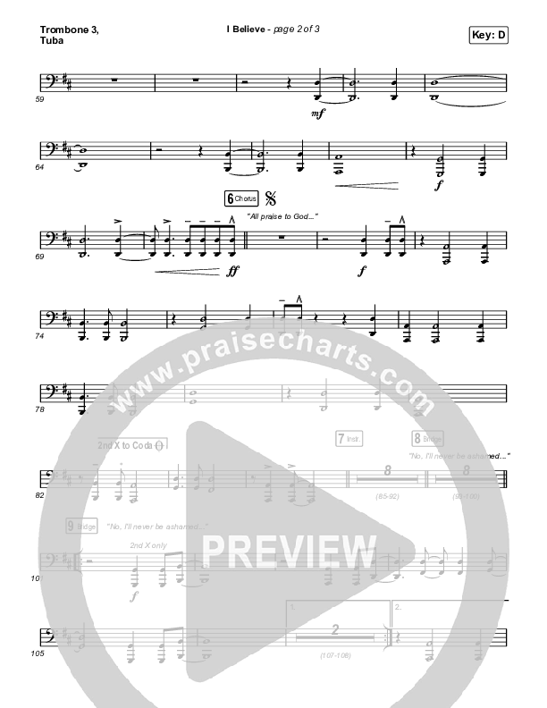 I Believe Trombone 3/Tuba (Phil Wickham)