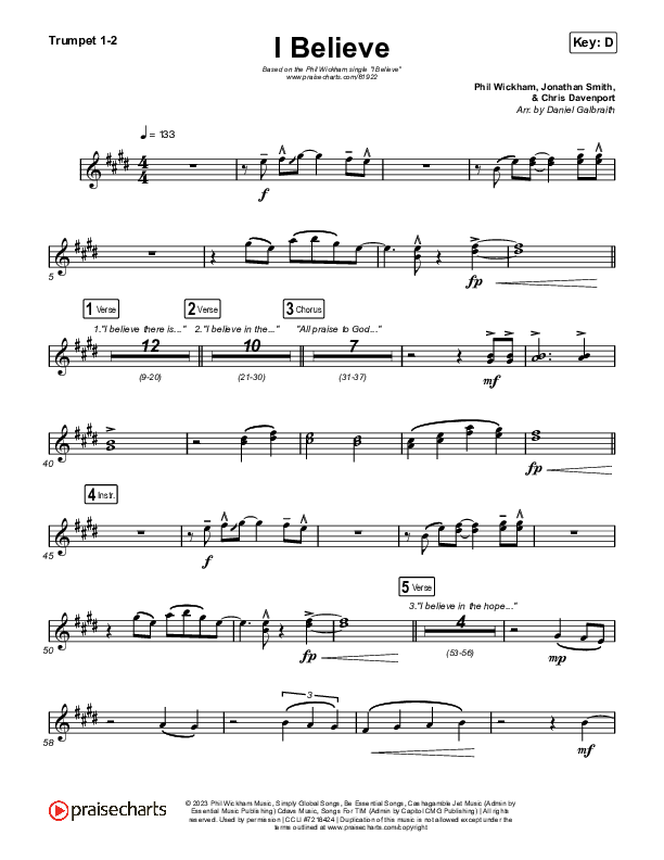 I Believe Trumpet 1,2 (Phil Wickham)