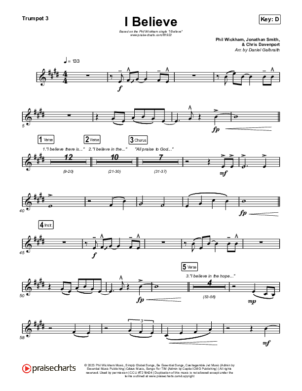 I Believe Trumpet 3 (Phil Wickham)