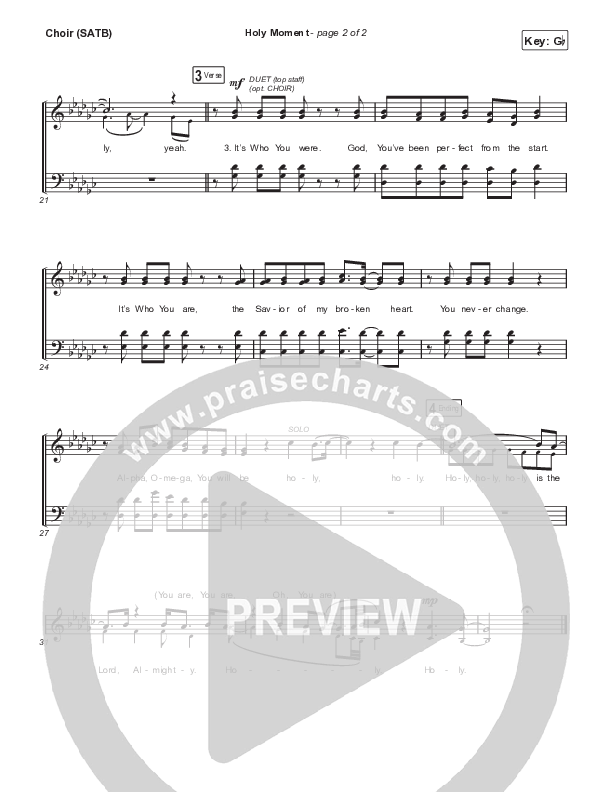 Holy Moment Choir Sheet (SATB) (Phil Wickham / Naomi Raine)