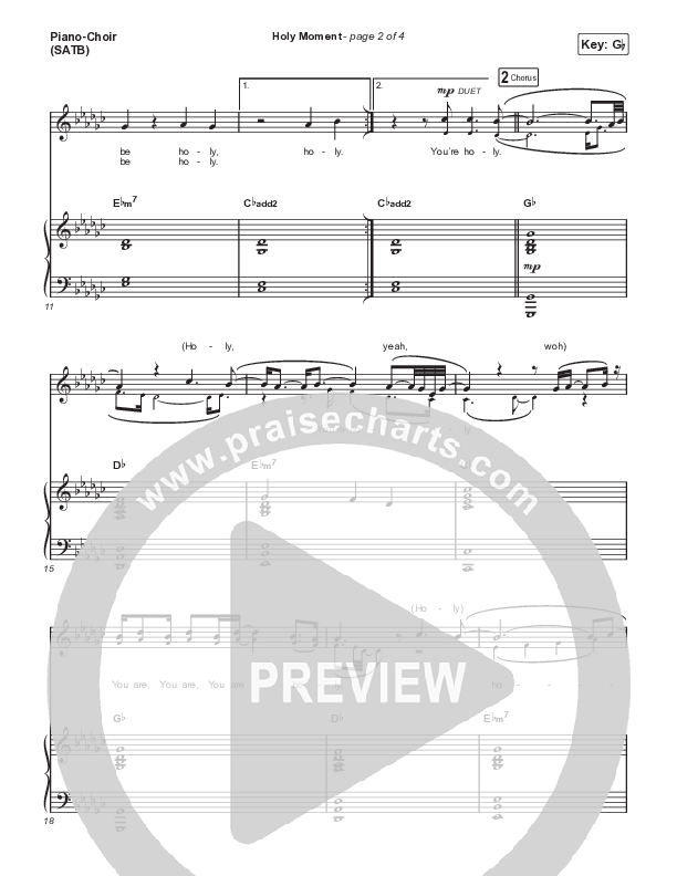 Holy Moment Piano/Vocal (SATB) (Phil Wickham / Naomi Raine)
