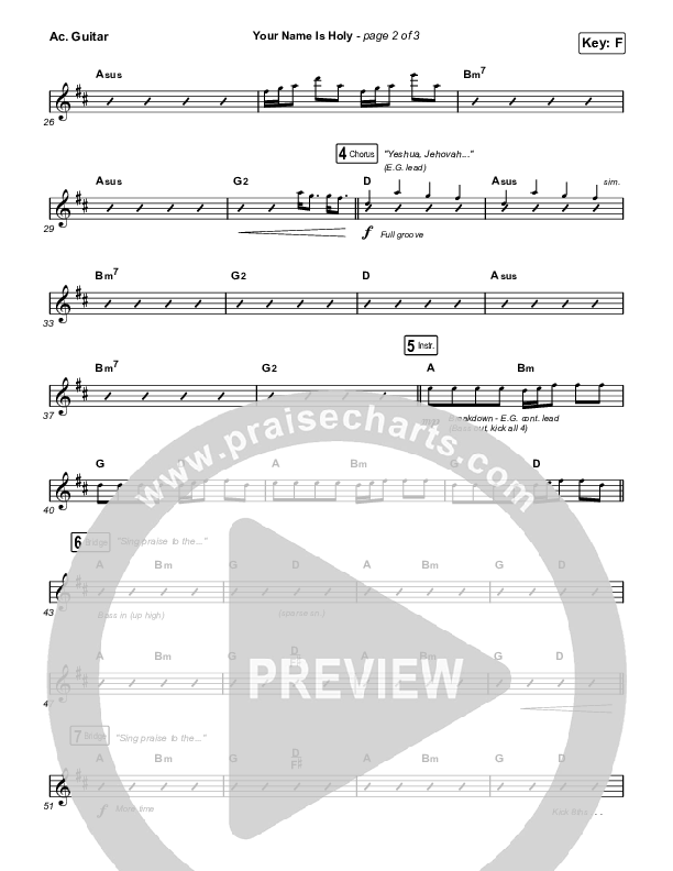 Your Name Is Holy Acoustic Guitar (Phil Wickham)