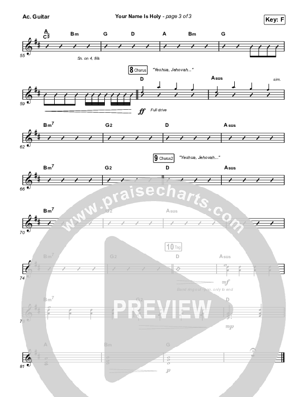 Your Name Is Holy Acoustic Guitar (Phil Wickham)