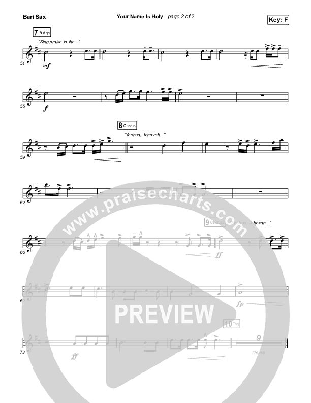 Your Name Is Holy Bari Sax (Phil Wickham)