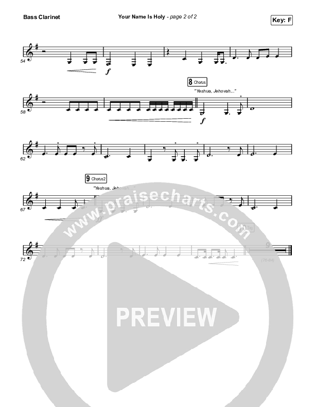 Your Name Is Holy Bass Clarinet (Phil Wickham)