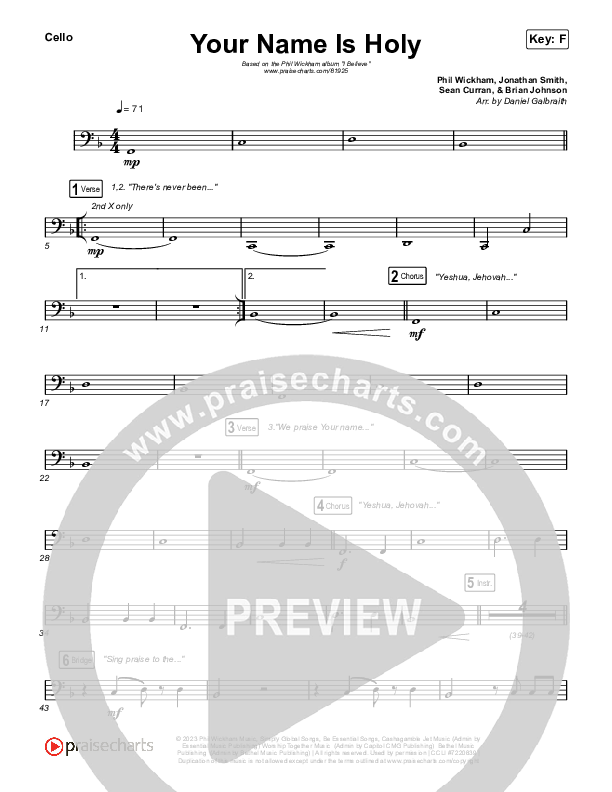 Your Name Is Holy Cello (Phil Wickham)