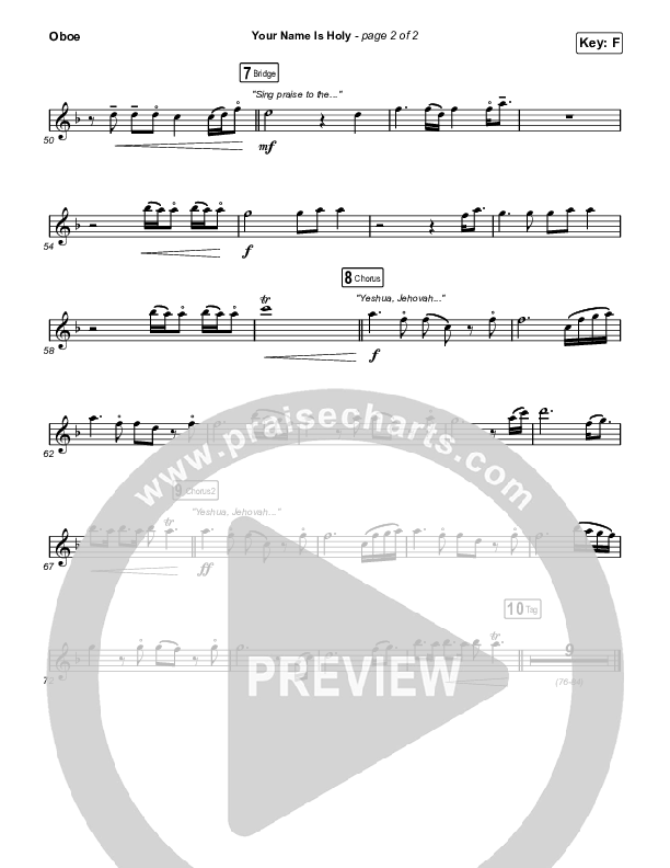 Your Name Is Holy Oboe (Phil Wickham)