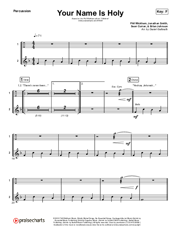 Your Name Is Holy Percussion (Phil Wickham)