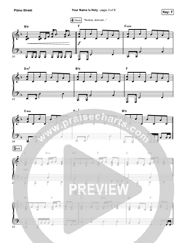 Your Name Is Holy Piano Sheet (Phil Wickham)