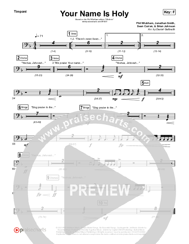 Your Name Is Holy Timpani (Phil Wickham)