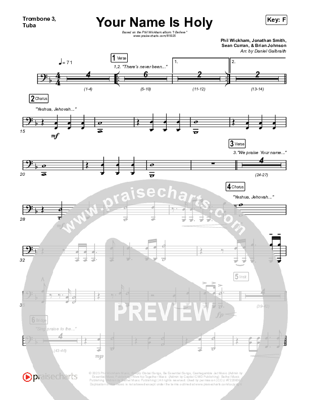 Your Name Is Holy Trombone 1,2 (Phil Wickham)