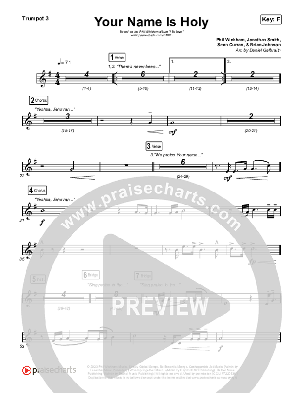 Your Name Is Holy Trumpet 3 (Phil Wickham)