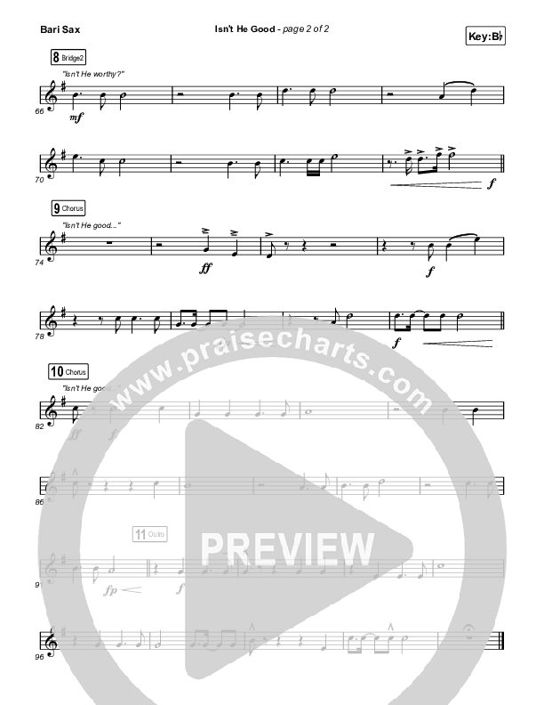 Isn't He Good Bari Sax (Phil Wickham)