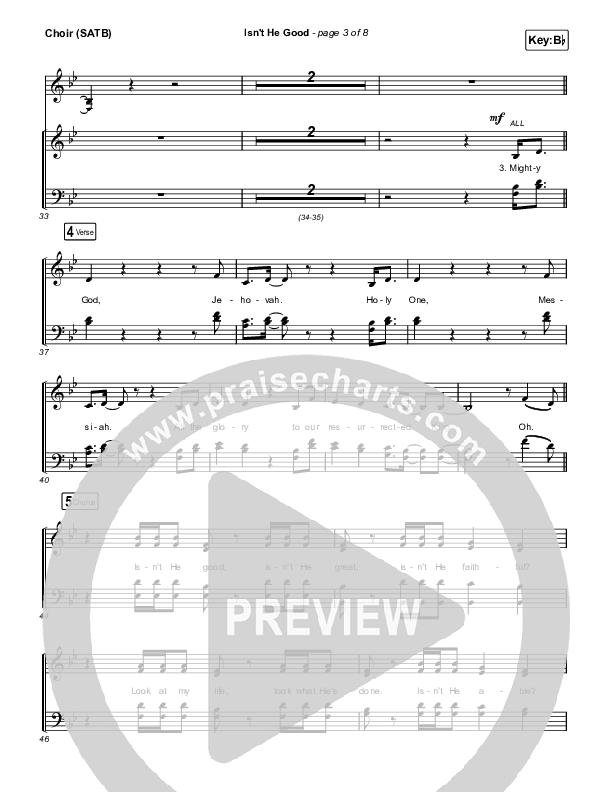 Isn't He Good Choir Sheet (SATB) (Phil Wickham)