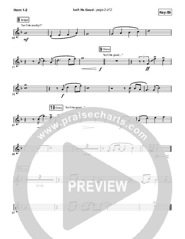 Isn't He Good French Horn 1,2 (Phil Wickham)