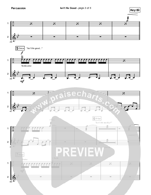 Isn't He Good Percussion (Phil Wickham)