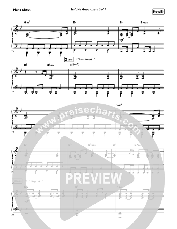 Isn't He Good Piano Sheet (Phil Wickham)